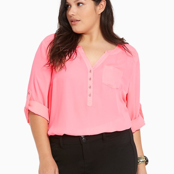 torrid Tops - Torrid pink 3/4 sleeve blouse